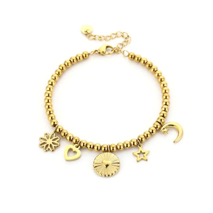 Kralen armband met bedels