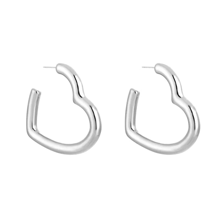 Open hart hoop oorbellen 5CM