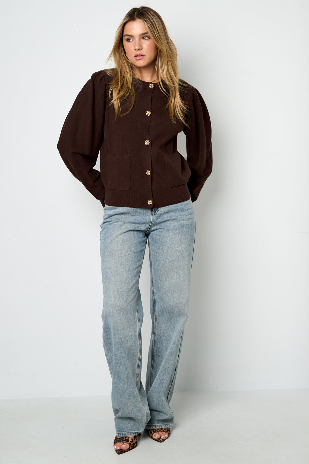 Gebreide Viscose Dames Cardigan Herfst/Winter Casual Solide Kleur