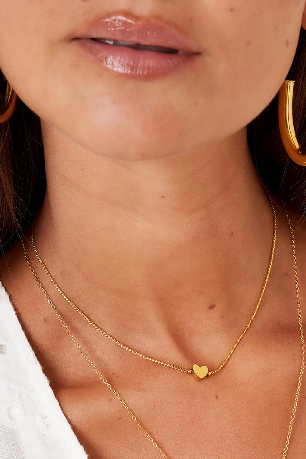 Ketting hart Goud kleur Stainless Steel