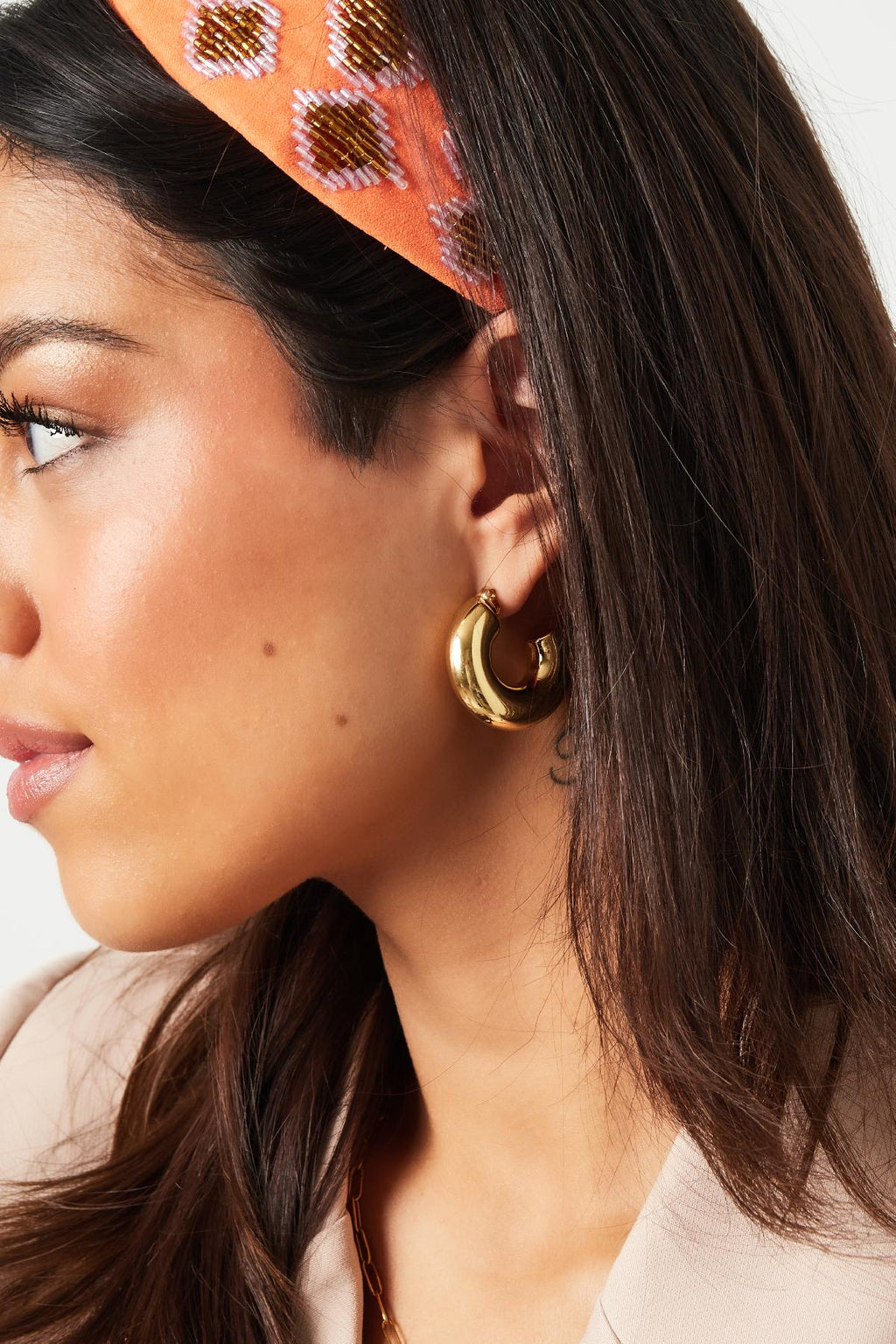 Oorstekers halve ronde basic groot Goud kleur Stainless Steel