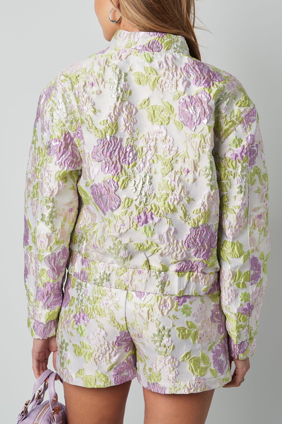 Polyester Vrouwen Korte Jas Bloemenprint Sportief