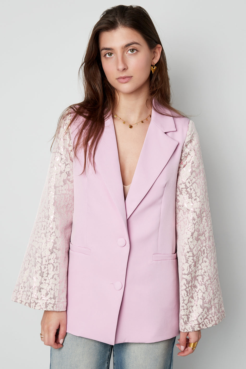 Polyester Vrouwen Suit Set Kanten Mouw Ontwerp