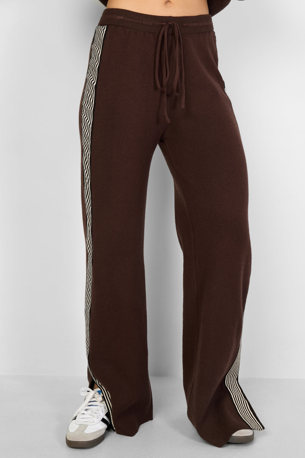 gebreide broek met strepen