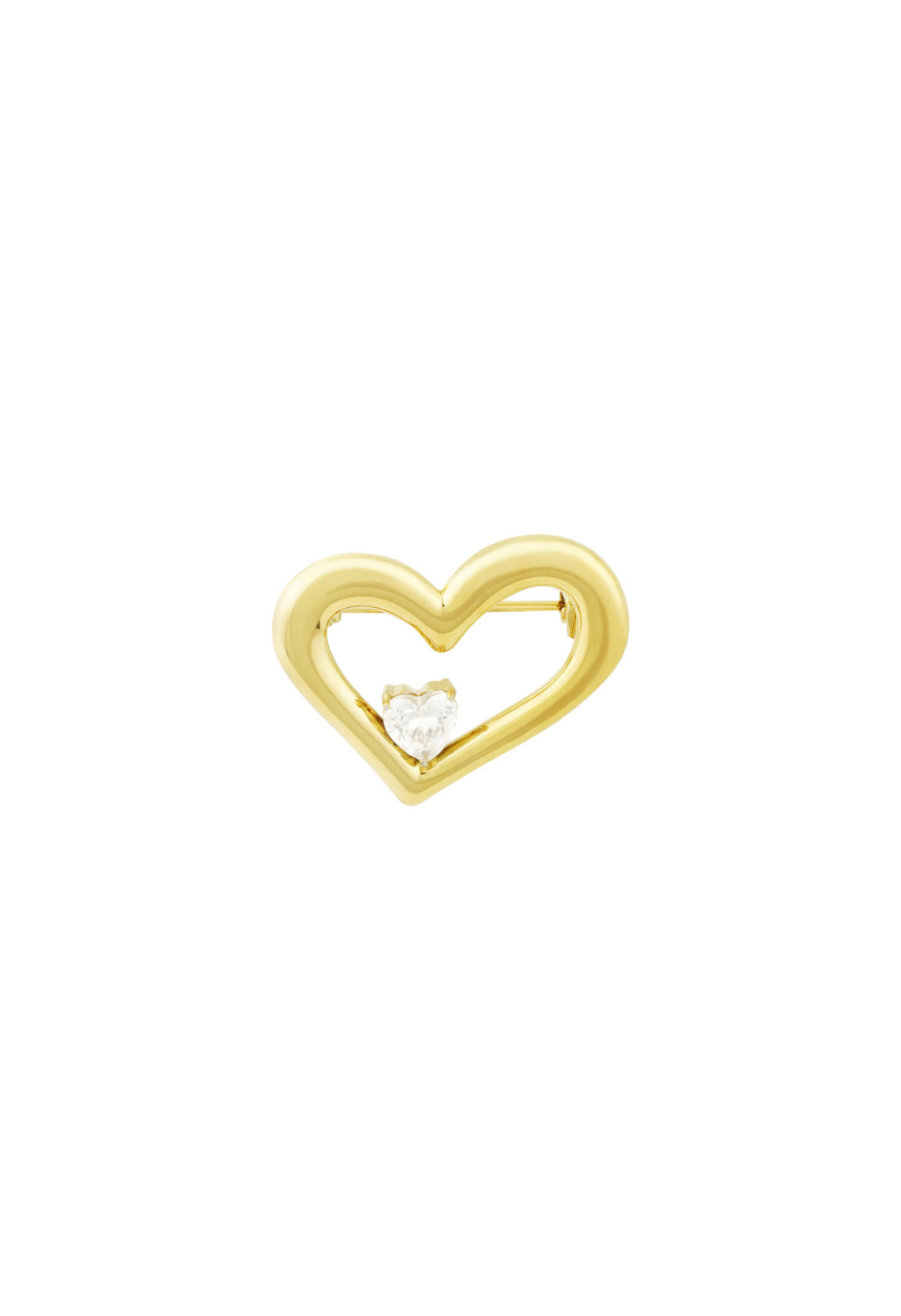 Broche bling heart - Goud kleur