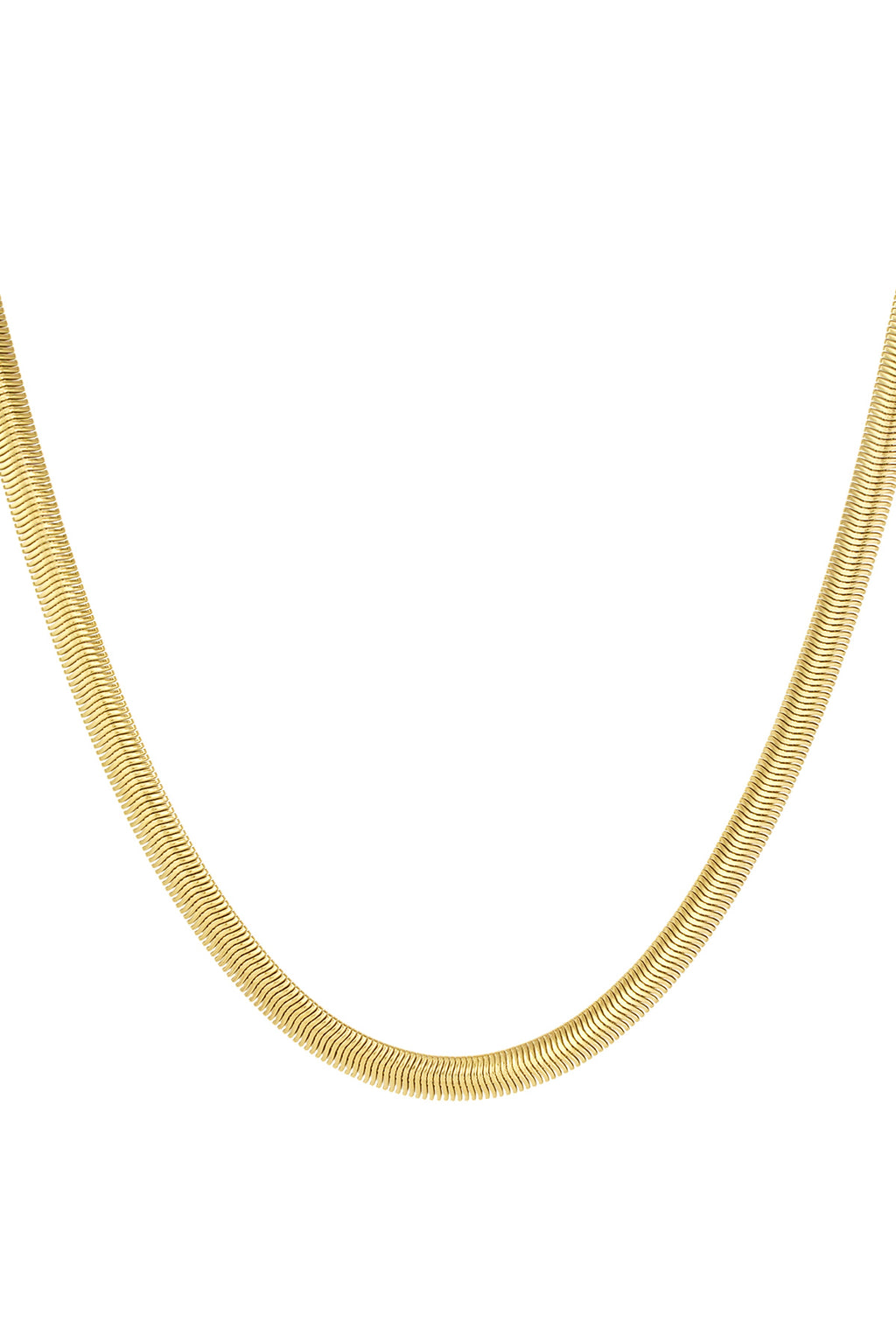 Unisex ketting plat met structuur - Goud kleur-6.0MM