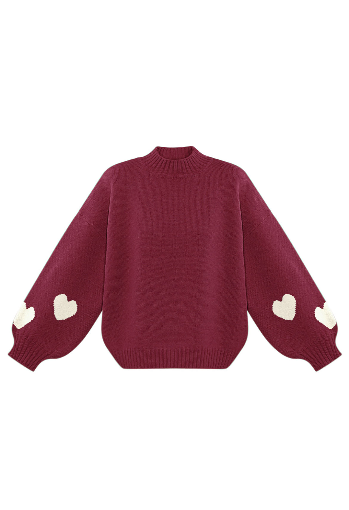 Comfort heart knit trui - rood