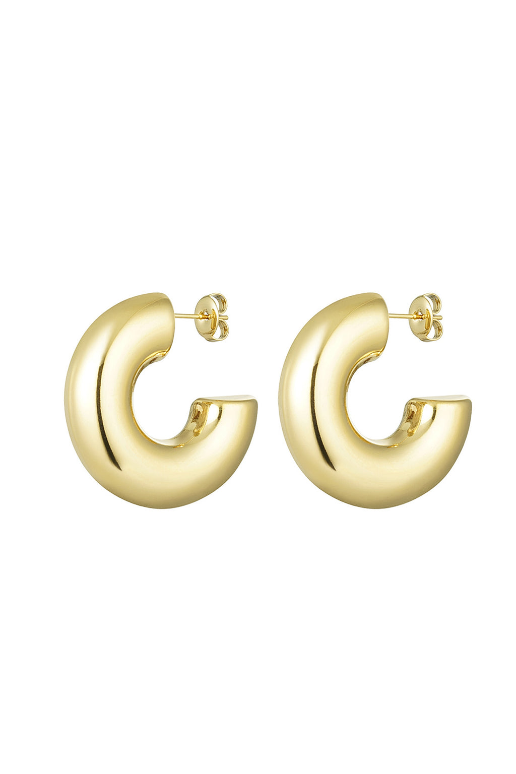 Oorstekers halve ronde basic groot Goud kleur Stainless Steel