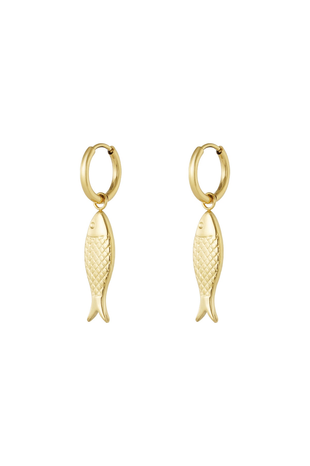 fish charm oorbellen