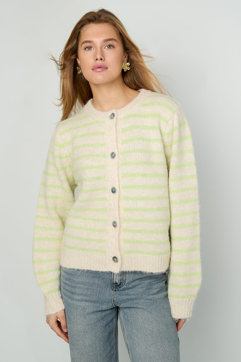 Polyestervezel (polyester) Gebreid vest Strepen Casual Herfst/Winterkleding