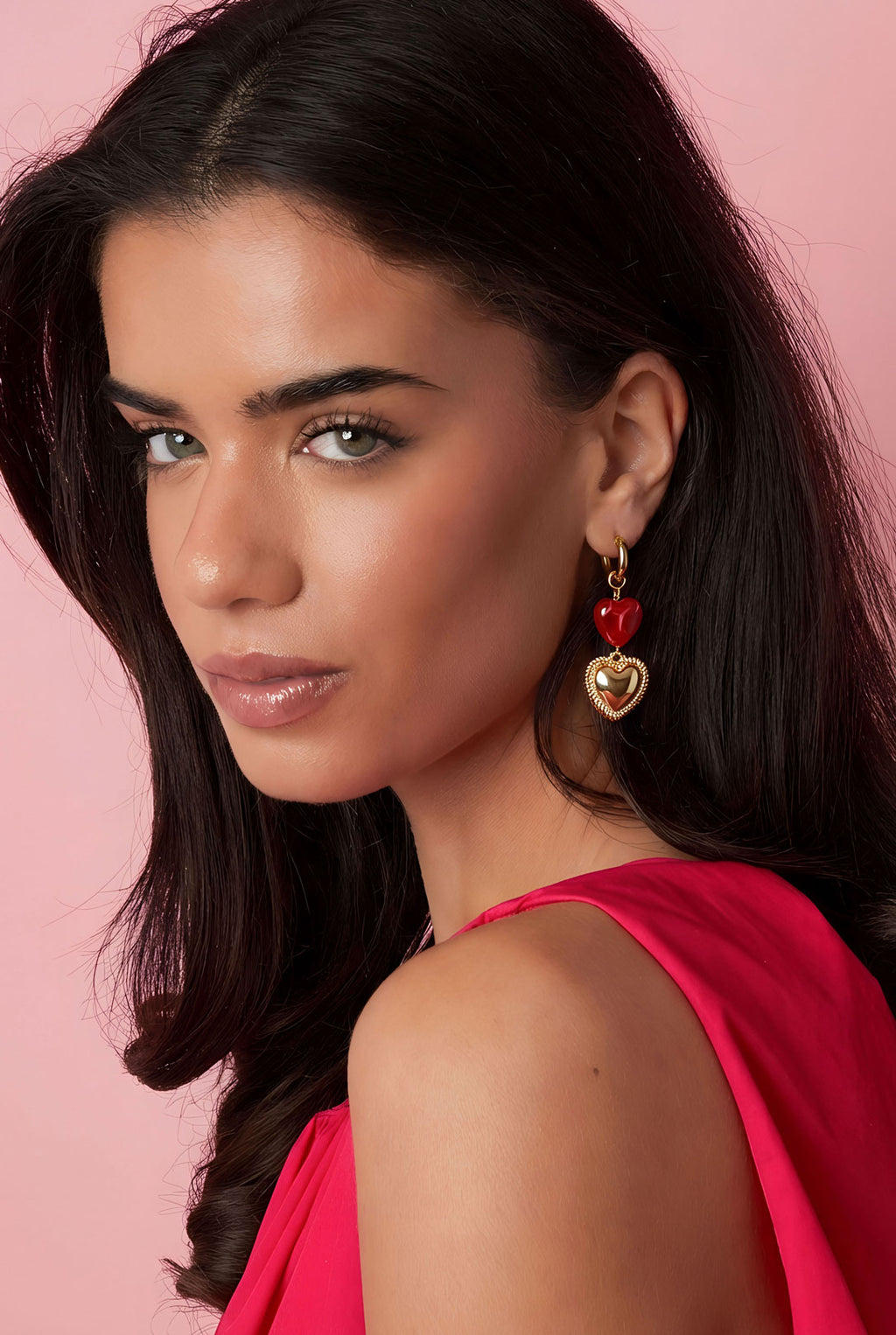 Oorbellen van roestvrij staal met hartjesmotief, casual, dagelijks en romantisch, dames sieraden