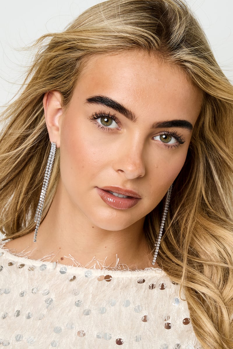 Koperen oorbellen met hanger, geometrisch, elegant, kerst, luxe serie, damessieraden