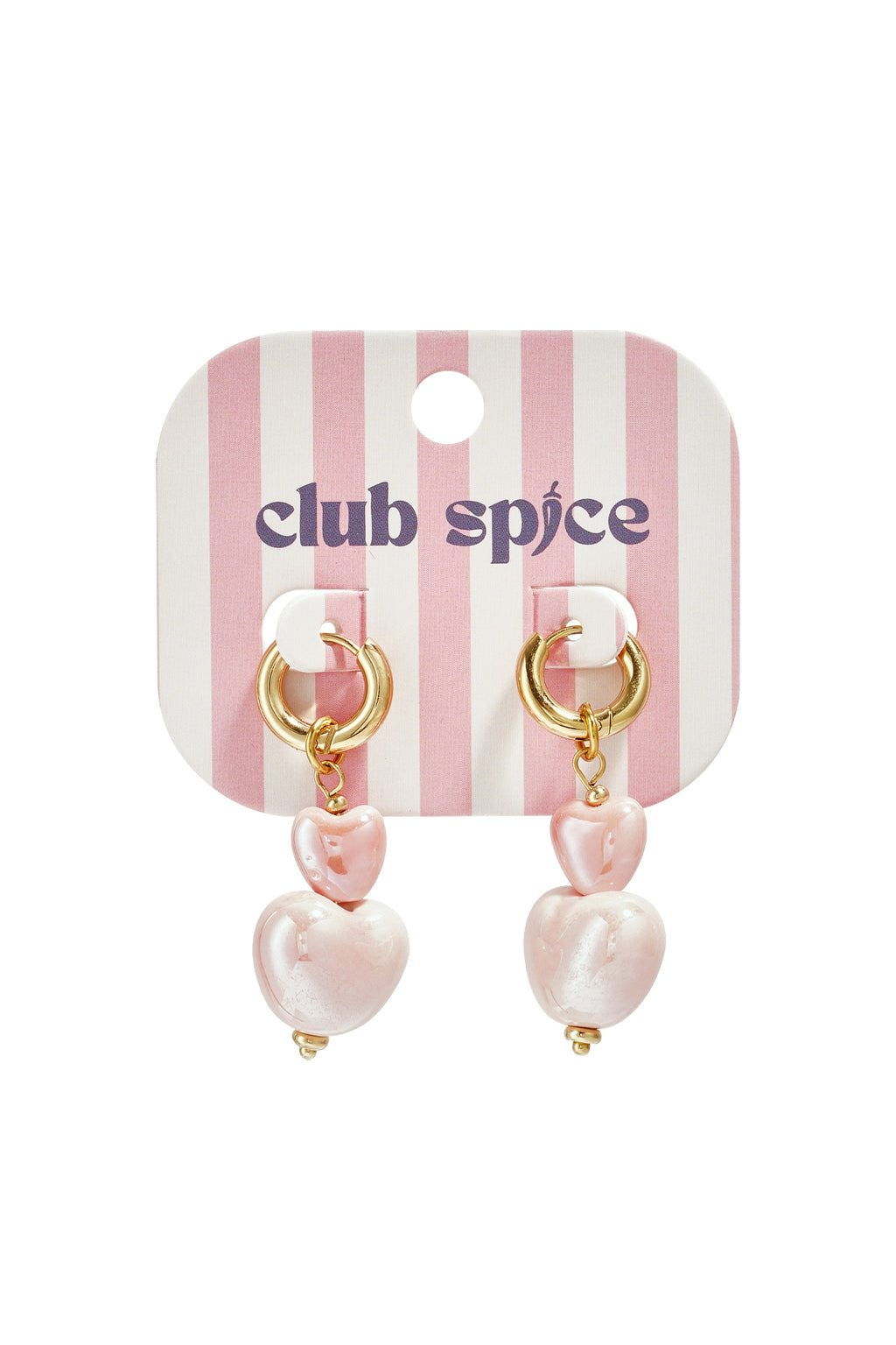 Oorringen met gestapelde harten kraal