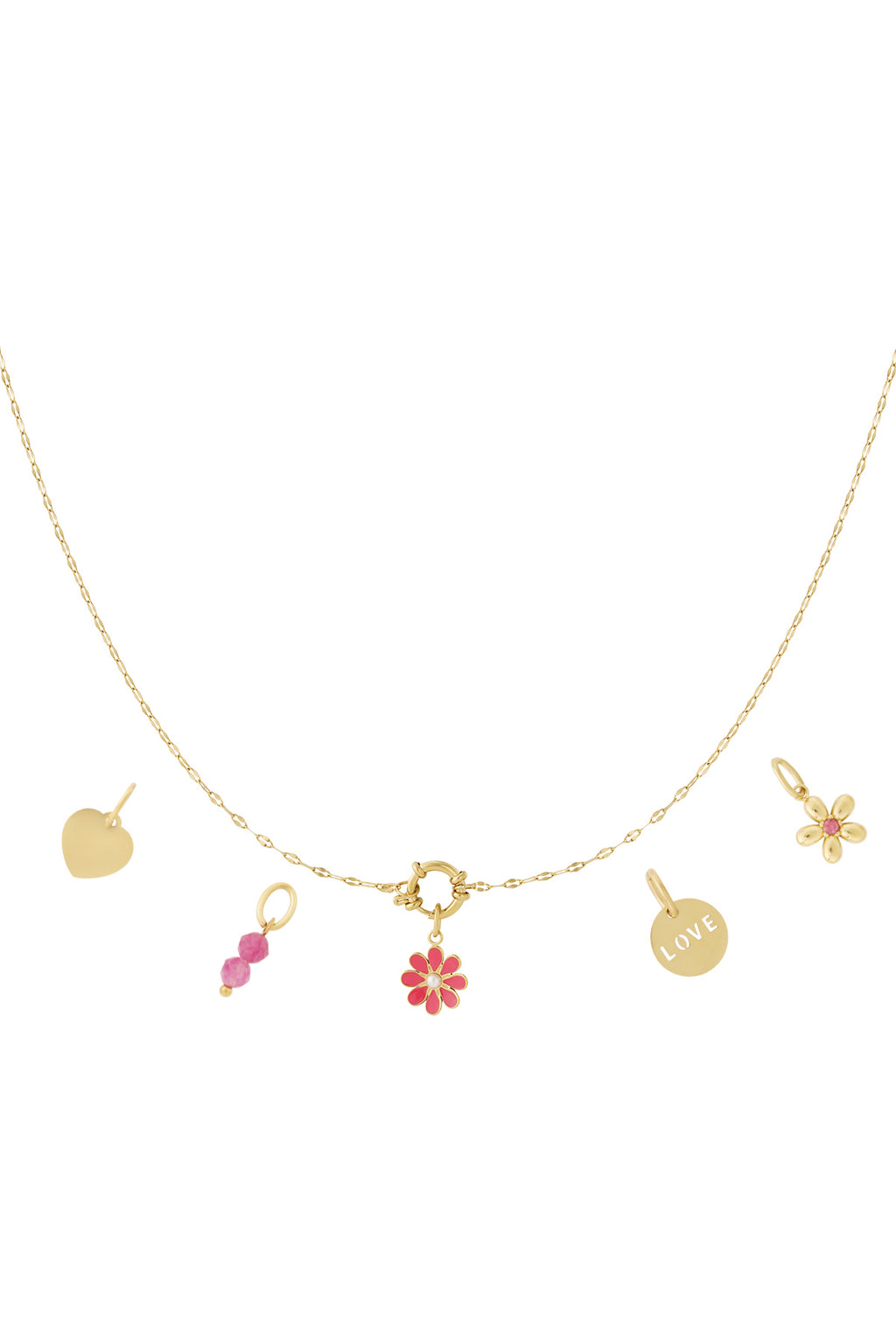 Rode bloemen DIY ketting