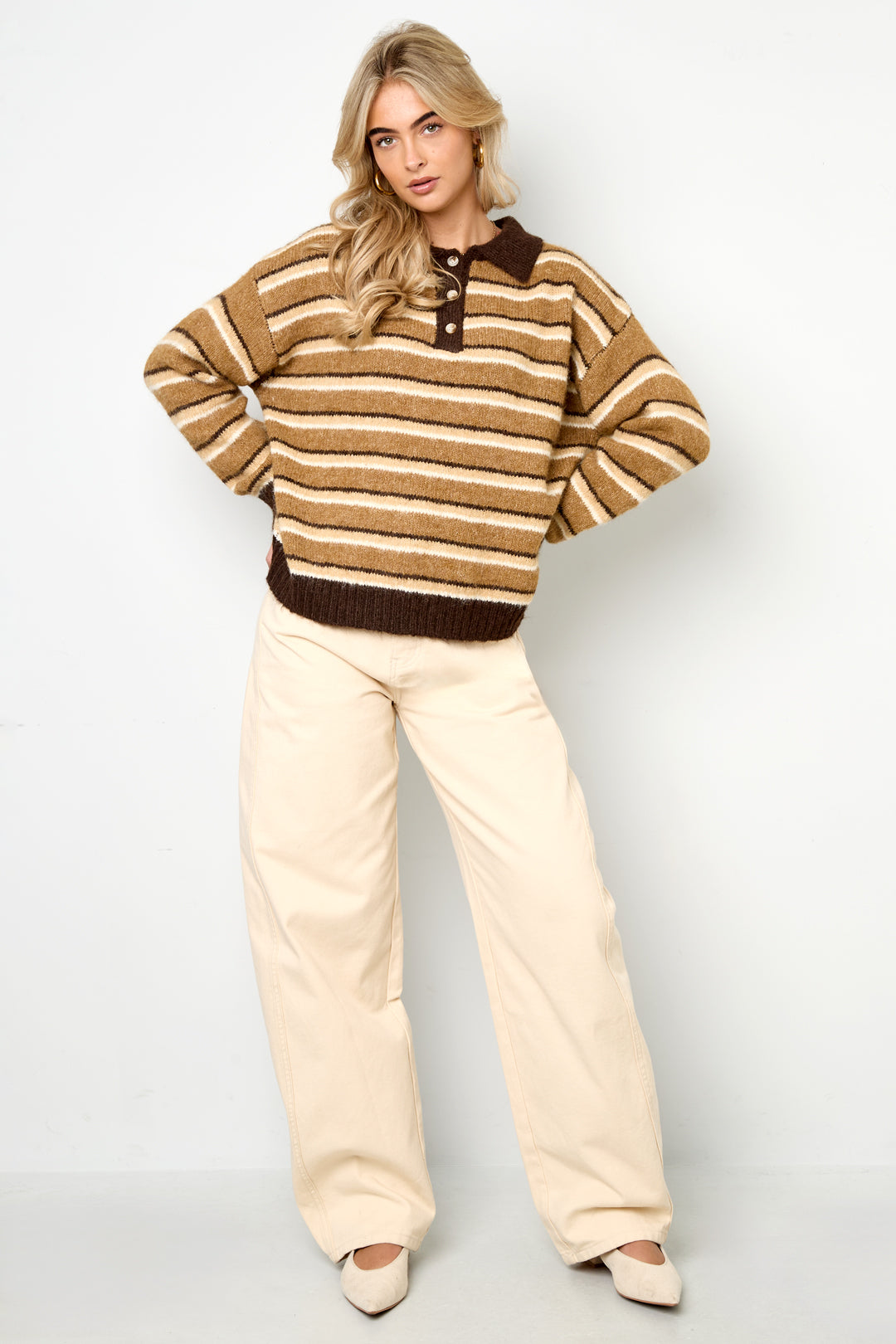 Polyestervezel (polyester) Gebreide truien Strepen Casual Herfst/Winterkleding