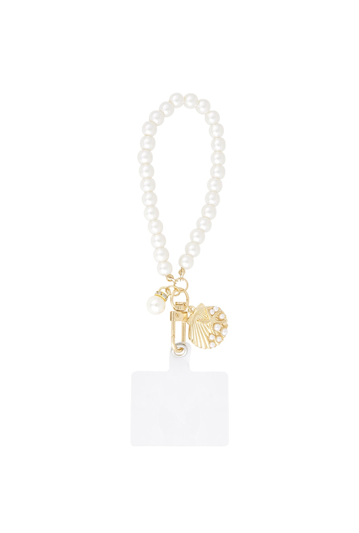 Ocean pearl phone cord - wit goud kleur