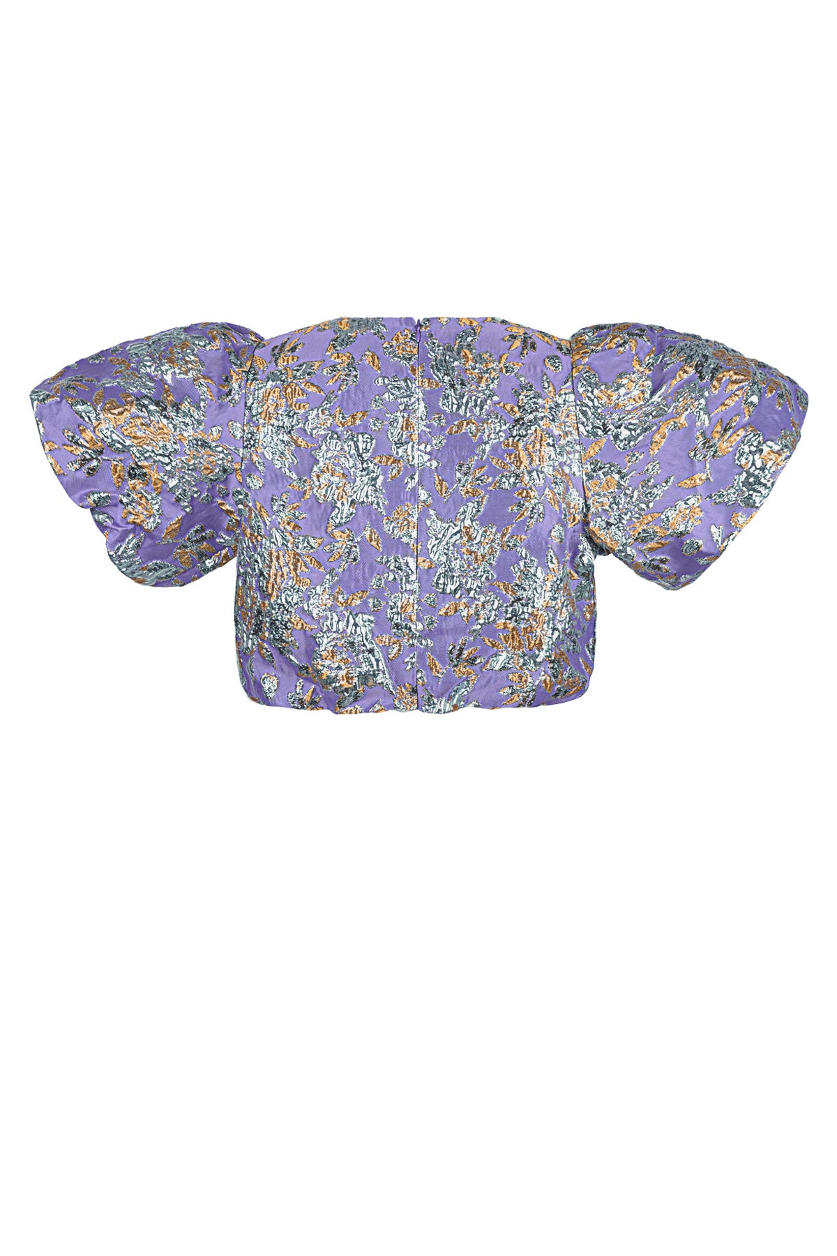 Polyester Vrouwen Korte Mouw Top Puff Sleeve Bloemenprint