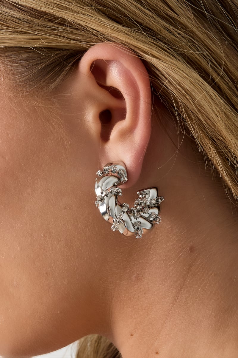 IJzeren hoepeloorbellen cirkel Elegante kerst Luxe serie Dames sieraden