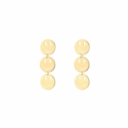 Triple smiley oorbellen