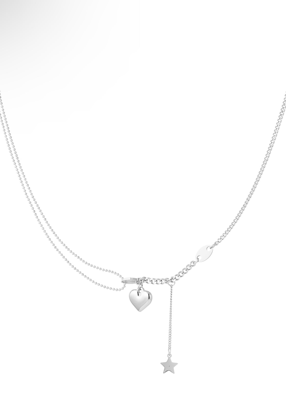 Ketting met hart en ster bedel