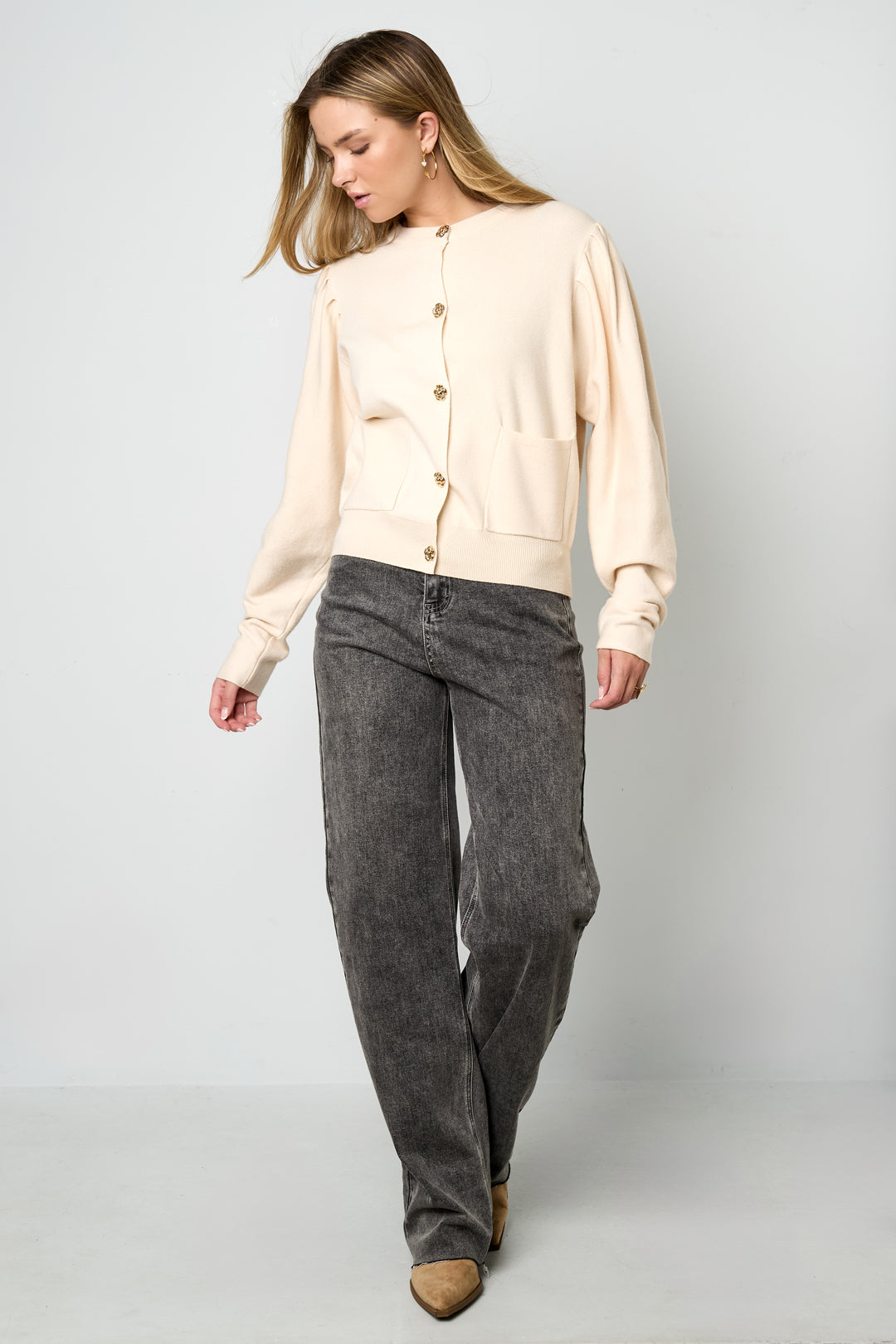 Gebreide Viscose Dames Cardigan Herfst/Winter Casual Solide Kleur
