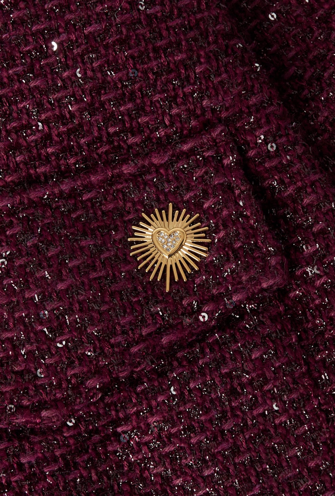 Broche sparkling heart - Goud kleur