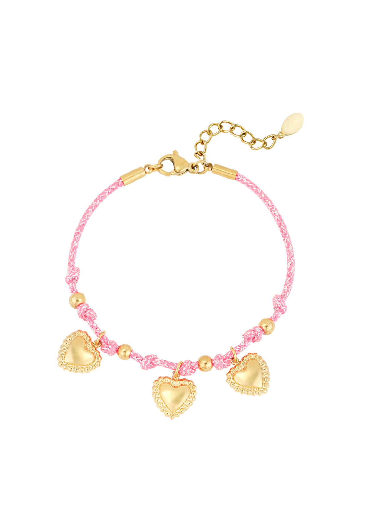 Cozy hearts armband - Fuchsia