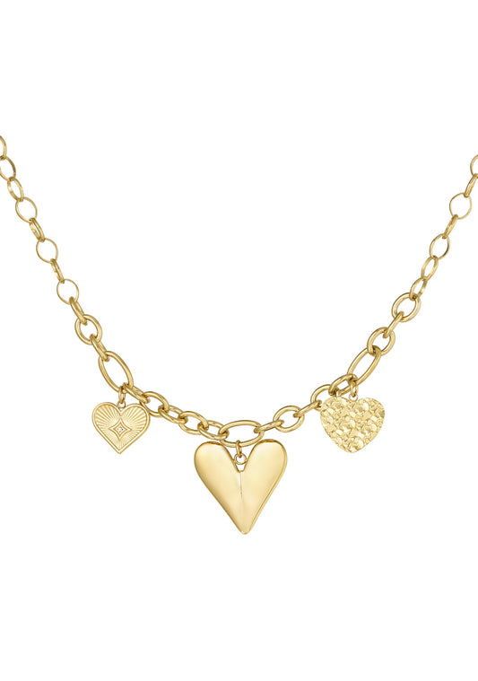 Triple heart ketting