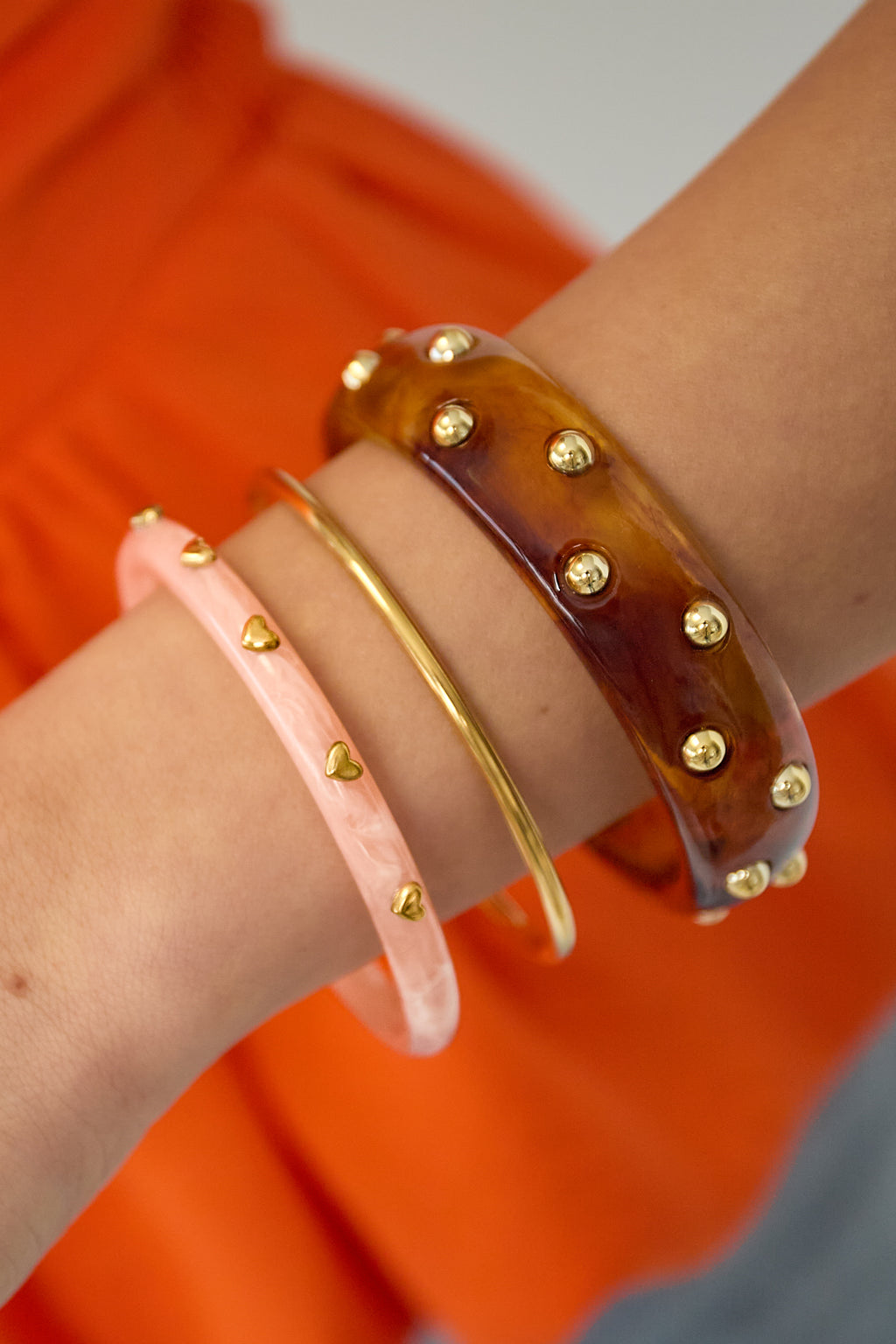 Bangle set met hartjesdetail
