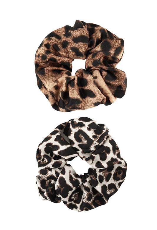 Tijgerprint scrunchies - Bruin
Polyester