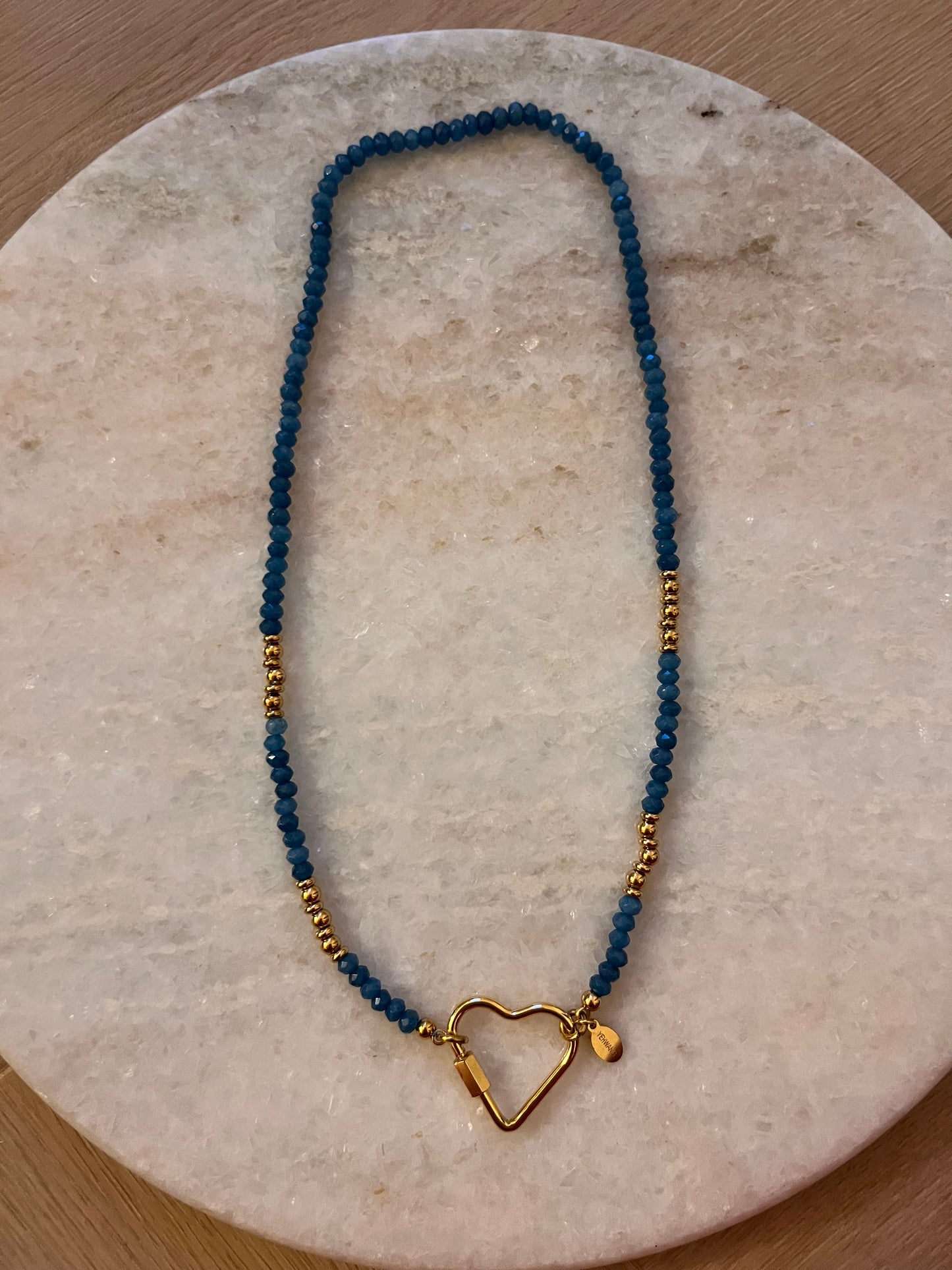 Ketting kralen met hart sluiting