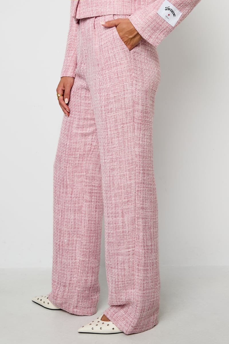 Polyestervezel (polyester) Rechte broek Geruit Elegante herfst/winterkleding