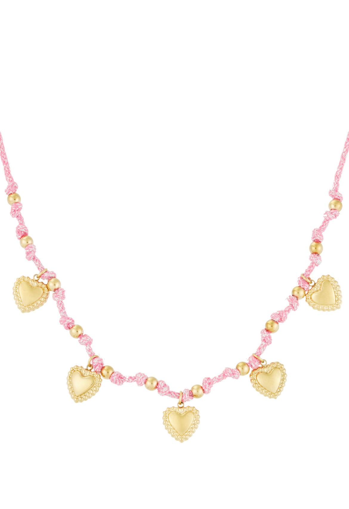 Cozy heart ketting - fuchsia