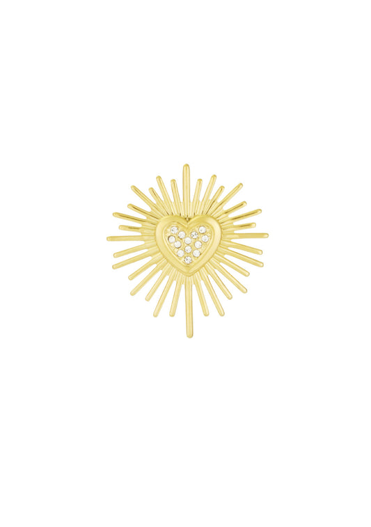 Broche sparkling heart - Goud kleur