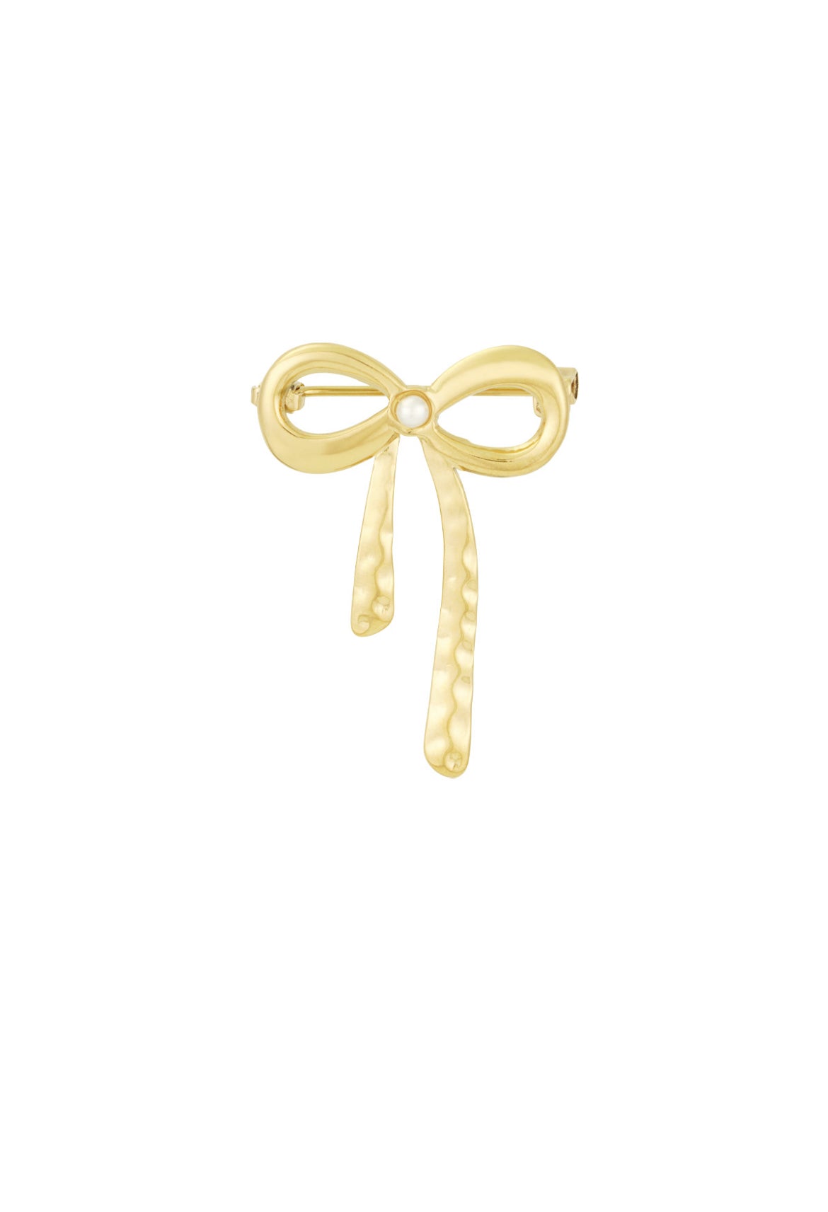 Broche pearl bow - Goud kleur