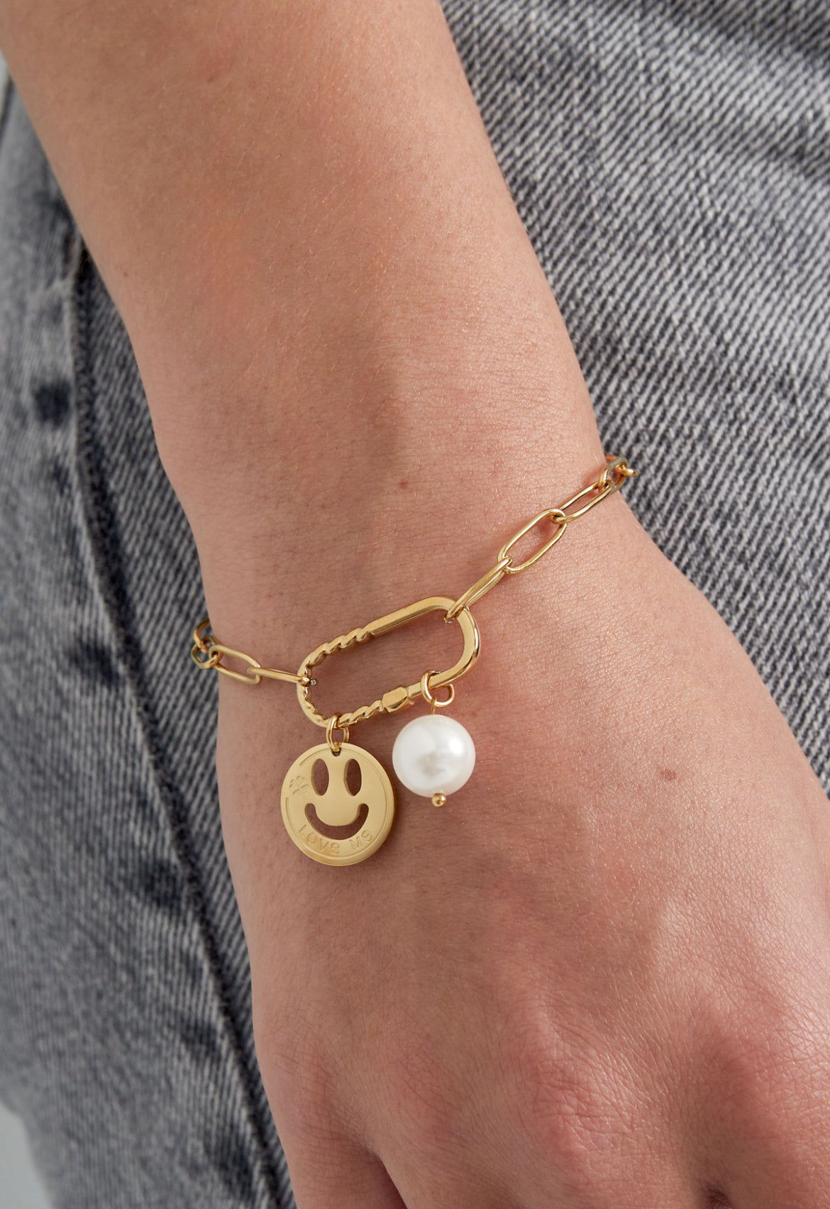 Smiley Schakelarmband