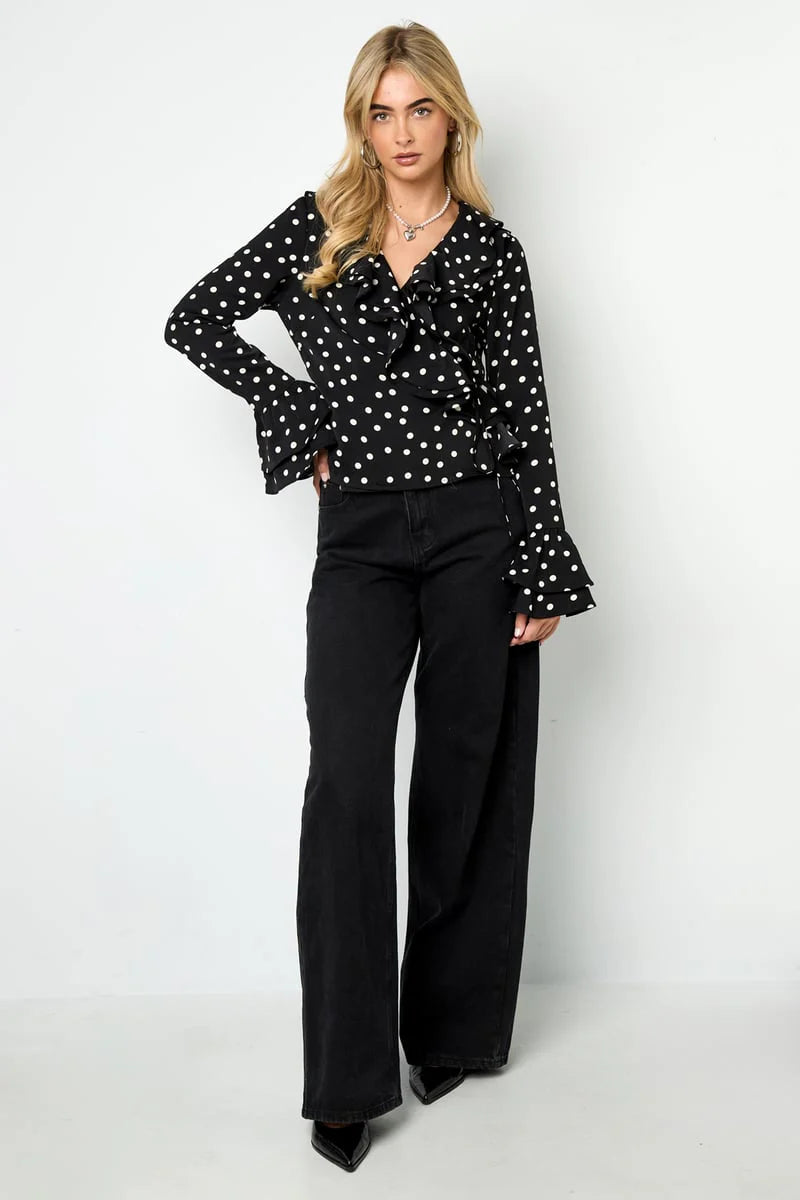 Polka love blouse