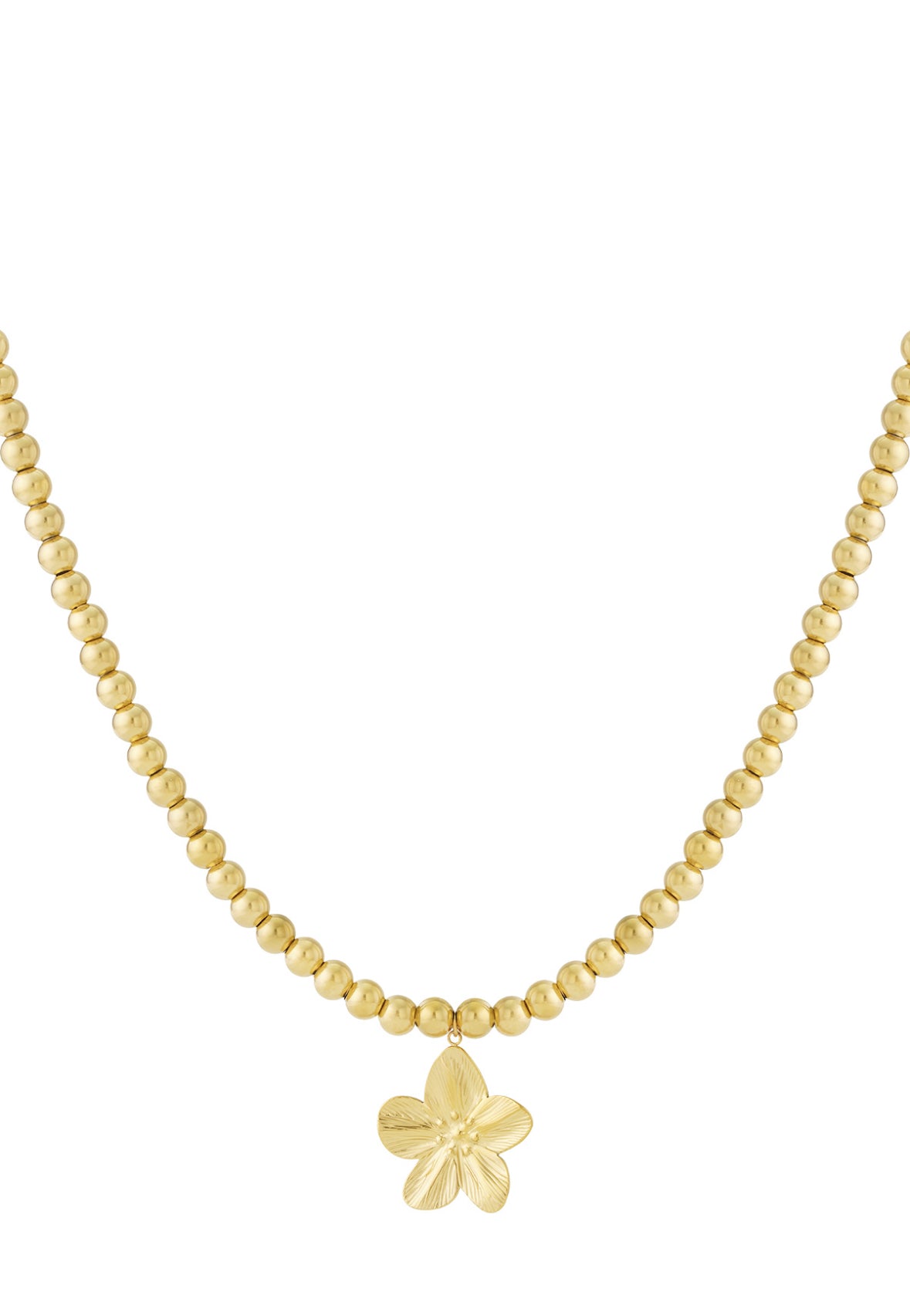 8mm holle kralenketting met een bloem