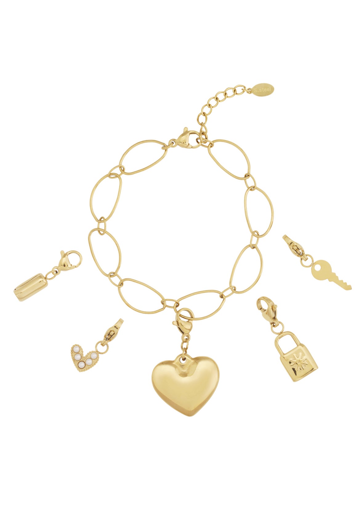Grote hart DIY armband