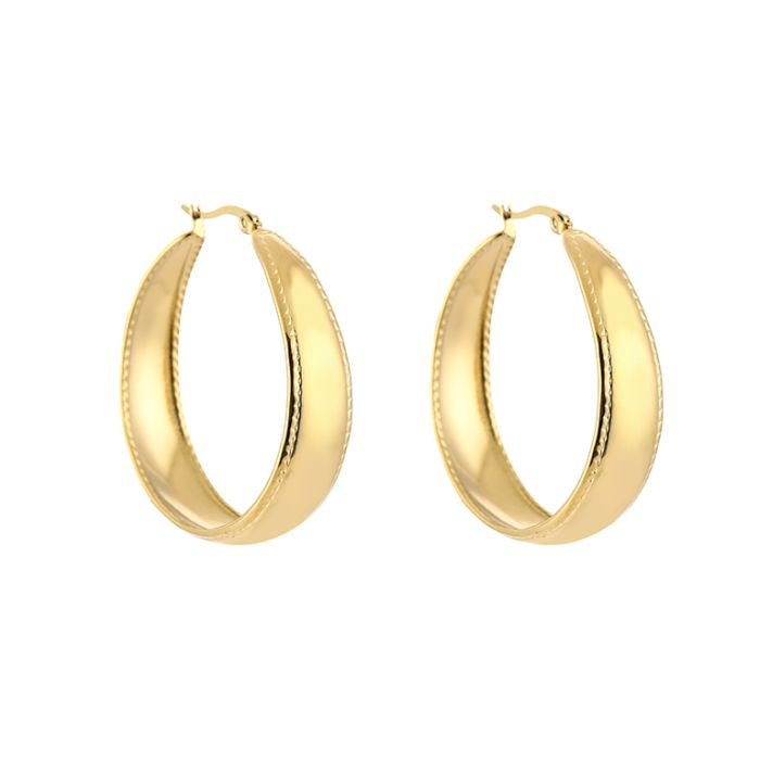 Platte hoop oorbellen 40MM