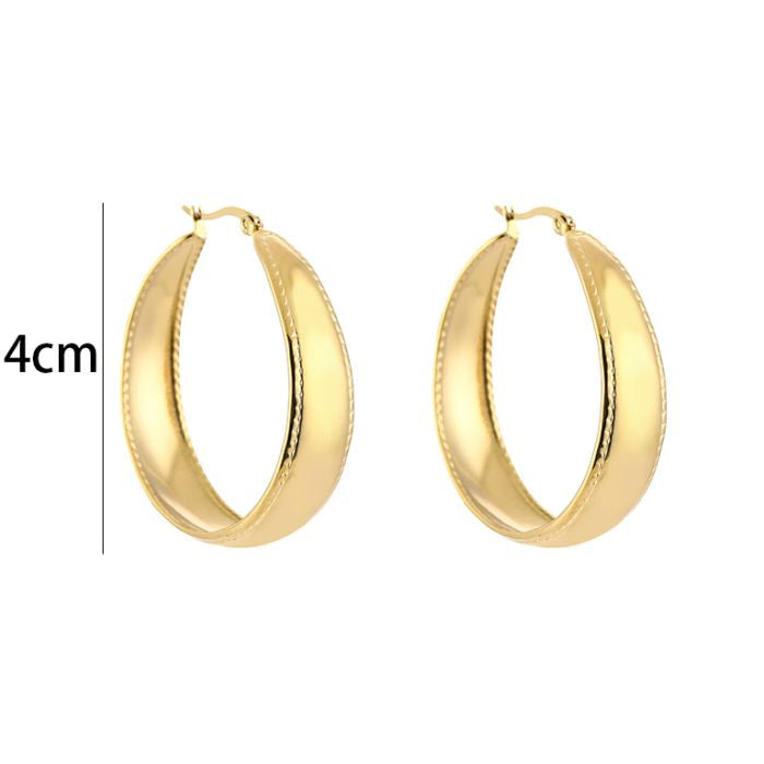 Platte hoop oorbellen 40MM