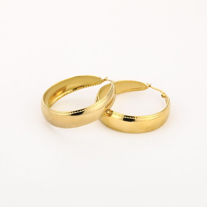 Platte hoop oorbellen 40MM