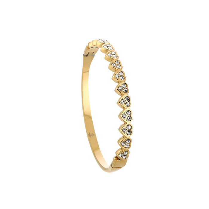 Zirkonia hartjes bangle