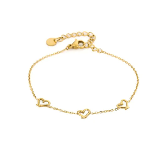 Drie hartjes armband