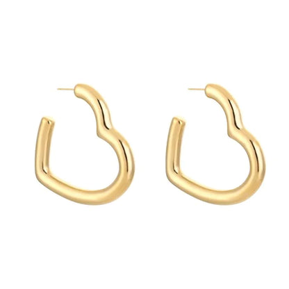Open hart hoop oorbellen 5CM