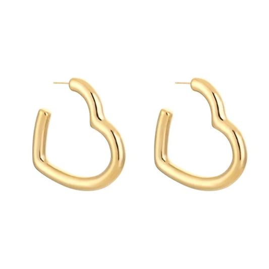 Open hart hoop oorbellen 5CM