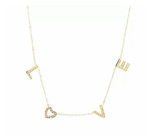 LOVE ketting met strass