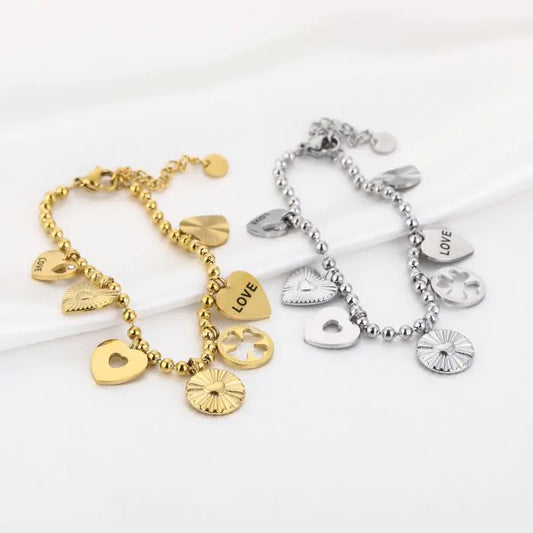 Love charms bedels armband hartjes