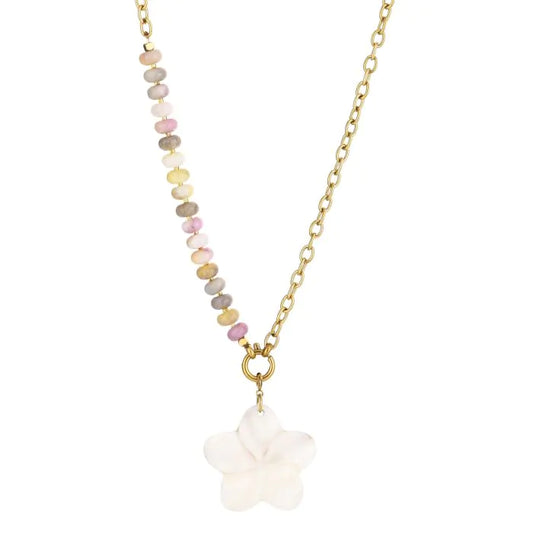 Kralen ketting met bloem