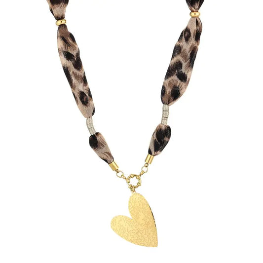 Stof ketting met hart